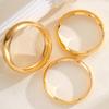 3 Stuks Vintage Dikke Brede Armbanden Set voor Vrouwen Punk Eenvoudig Gouden Kleur Geometrische Manchet Armbanden Trendy Feest Hip Hop Sieraden Nieuw