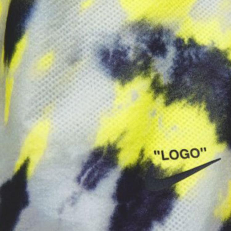 Nike x OFF-WHITE Tie Dye Casual Sport Drawstring Shorts Women Bottoms Fluorescent-Yellow CK4809-702