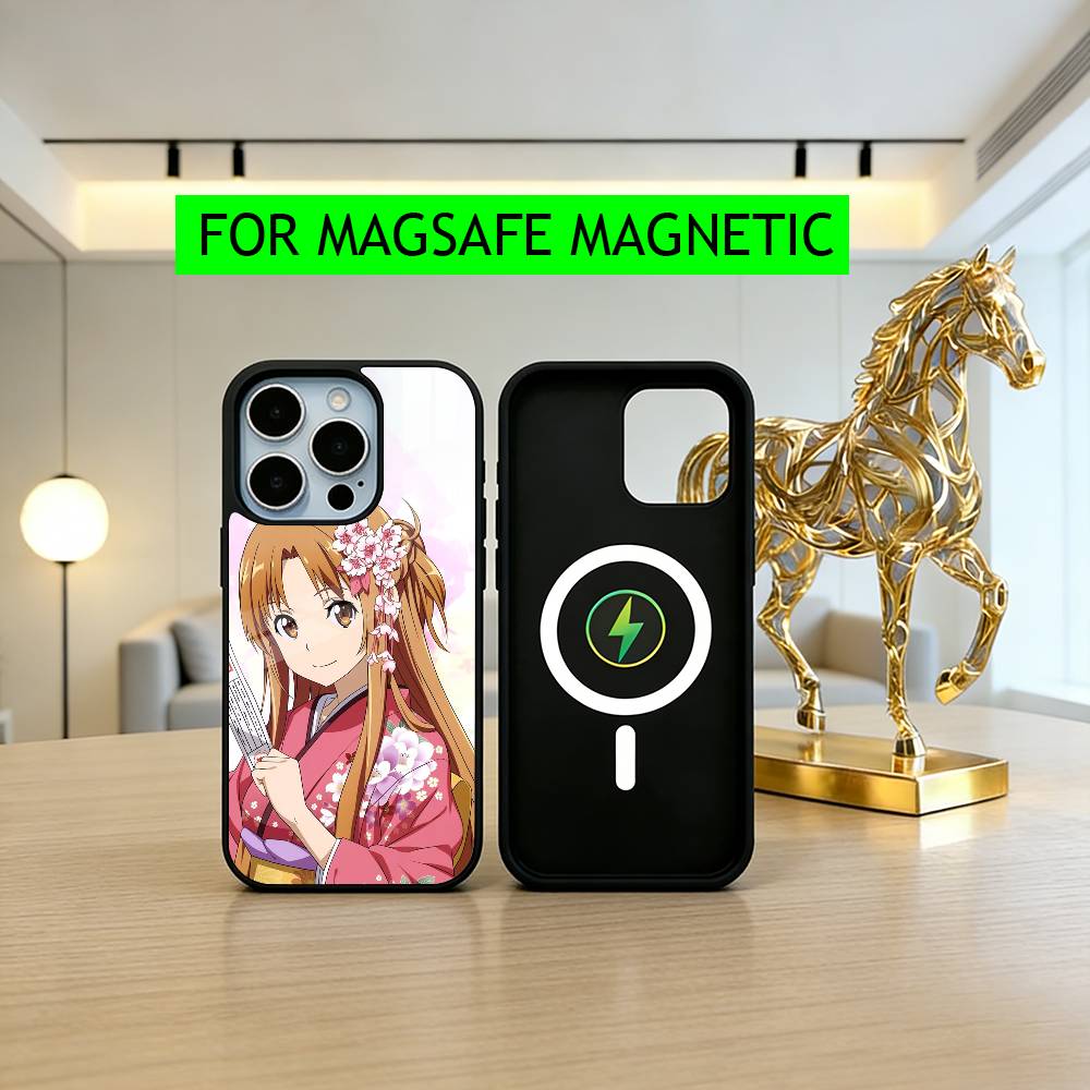Sword Art Online A-Asuna Y-Yuuki-es Phone Case For iPhone17,16,15,14,13,12,11 Plus,Pro Magnetic For Magsafe Wireless Charging