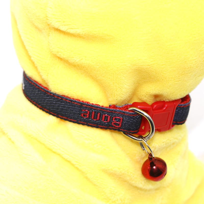 Pet Denim Collar Pet Bell Collar Cat Collar Dog Collar Applique Collar Jewelry