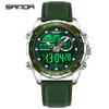Sanda 6318 Men's Multi-Function Outdoor Sports Watch with Three-City Time, Countdown, and Waterproof Features