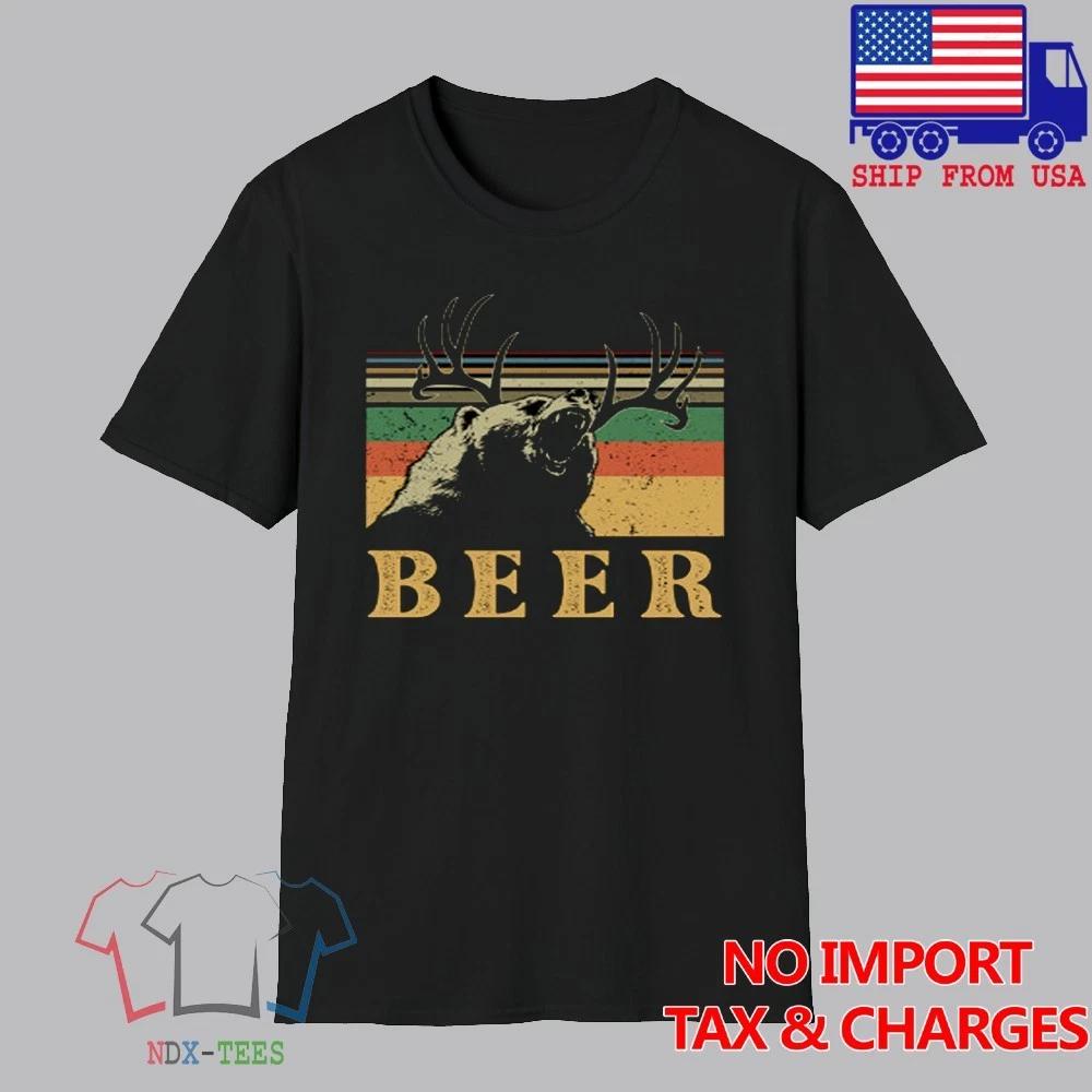 

Beer Bear Deer Drinking Movie Men s Black Size S-5XL XL