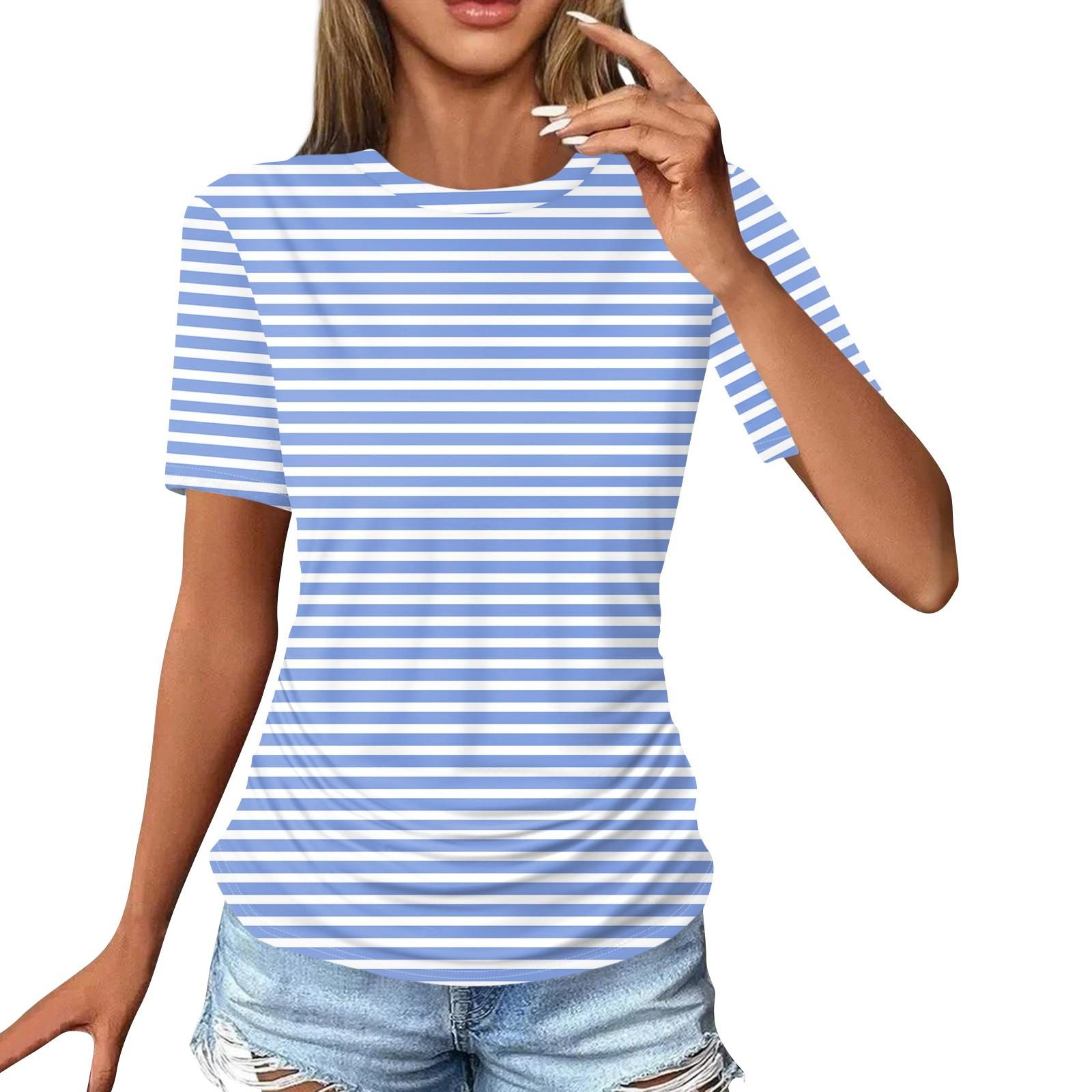 

Женские футболки, модные повседневные топы с круглым вырезом и коротким рукавом, туника с принтом XXL