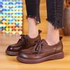 Leather Shoes 2026 New Real Soft Leather Single Shoes Women's Shoes Versatile Thick-soled Soft-soled Casual Mother