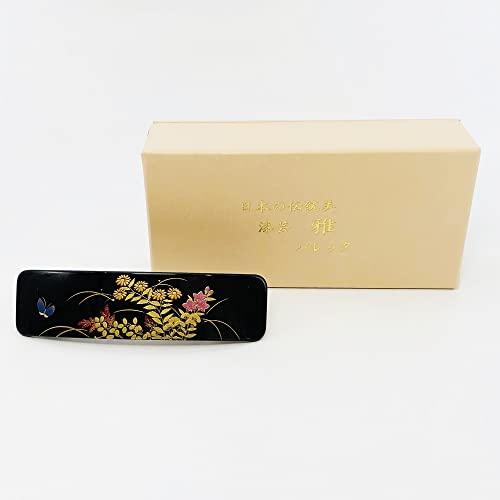 Maeju Lacquerware Lacquerware Barrette Long Rectangular (Small) Kaga (B) 4X-116