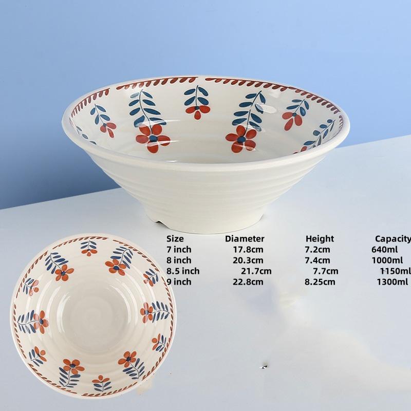 Melamine Noodle Bowl Household Plastic Tableware Restaurant big round Ramen Salad Bowl Thickened Not Easily Broken Soup Bowls