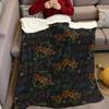 Dragon Bloom Flannel Blanket Warm Soft Halloween Christmas Couch Warm Cozy Decorative Decor Gift for All Season