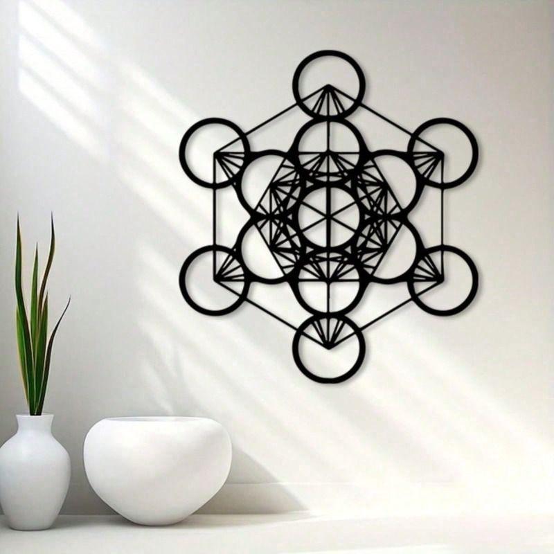

Sacred Metatron Cube Metal Wall Art Decor Panel