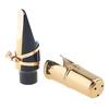 Alto Saxophone Metal Golden Mouthpiece with Cap and Ligature Plated Protective Cap