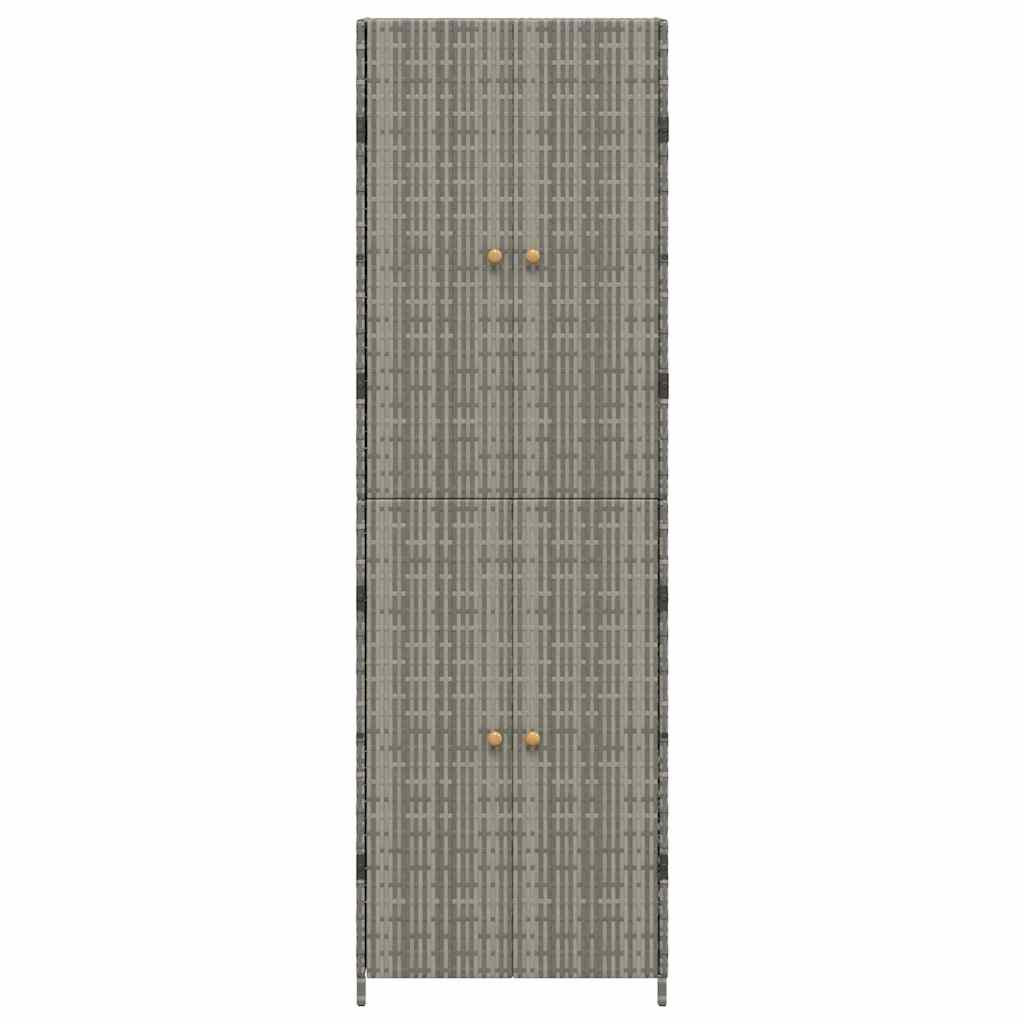 Vidaxl Garden Cabinet, Grey, 59X40X180 Cm, Pe Rattan