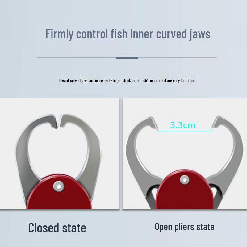 Aluminum Alloy Fishing Pliers with Scale, Large Fish Gripper, Lightweight & Portable, Red/Blue