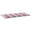 Garden Bench Cushion Red Checkered Pattern 100 X 50 X 3 Cm Oxford Fabric
