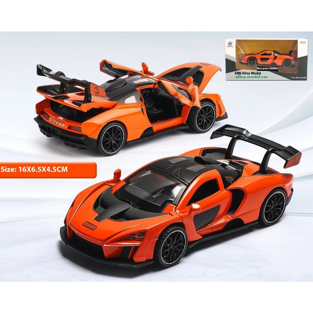 1/32 Scale McLaren Senna Alloy Car Model Diecasts Metal Toy Vehicles Model Simulation Sound and Light Collection Kids Birthday Gifts