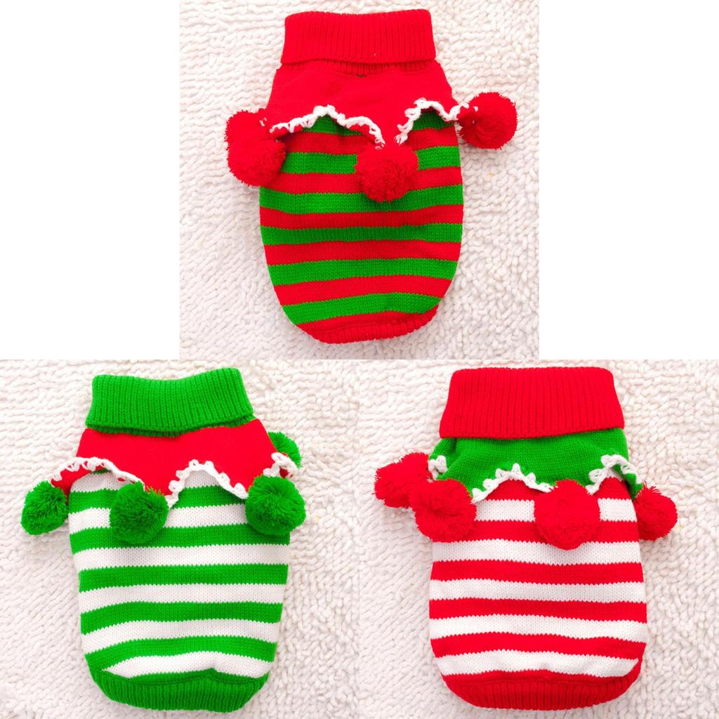 Cozy Pet Dog And Cat Sweater Christmas Themed Winter Warm Thick Acrylic Clothing