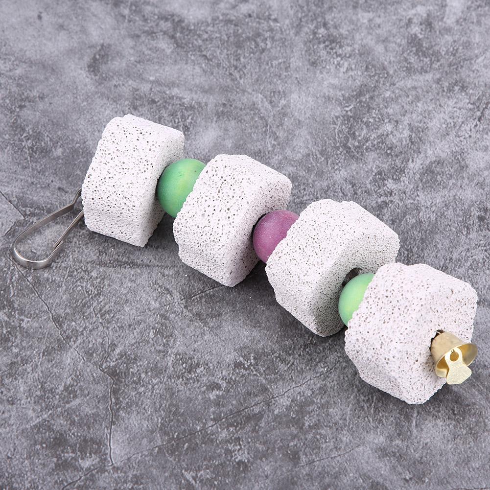 Parrot Bird Teeth Grinding Stone Mouth Molar Cage Hamster Chinchilla Hanging String Chewing Toy
