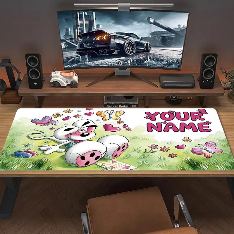 Tappetino per Mouse diddl con Nome Personalizzato Grande Cuscino per Tavolo da Gioco Antiscivolo Laptop Tablet Mousepad Grande Tappetino XXL Mini PC Playmat Con Bordo Bloccato_XIA