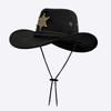 Westlicher Stil Cowboyhut Unisex Outdoor UV-Sonnenschutzhut mit winddichtem Seil Gentleman Cowgirl Jazzhüte Sombrero Hombre
