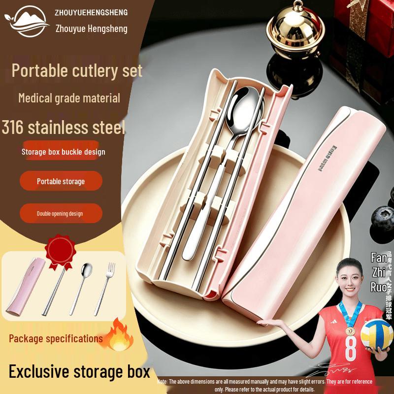 Portable 316 Stainless Steel Cutlery Set