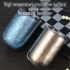 260/360ML Eggshell Beer Mug With Lid And Stainless Steel Straw,Double Layer Pure Titanium,Insulated,Crystal U-shaped Water Cup