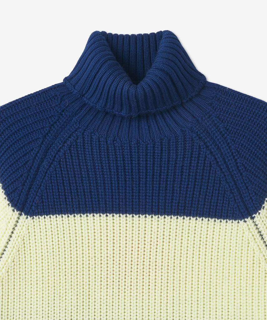 SUNNEI Turtleneck Striped Knit - Light Yellow:Electric Blue / Crtwmknw002Knt016Lyeb
