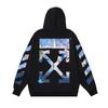Off-White 2025 Autumn and Winter New OW Monet Oil Painting Arrow Print Men's and Women's Hooded Sweatshirt Sweatshirt