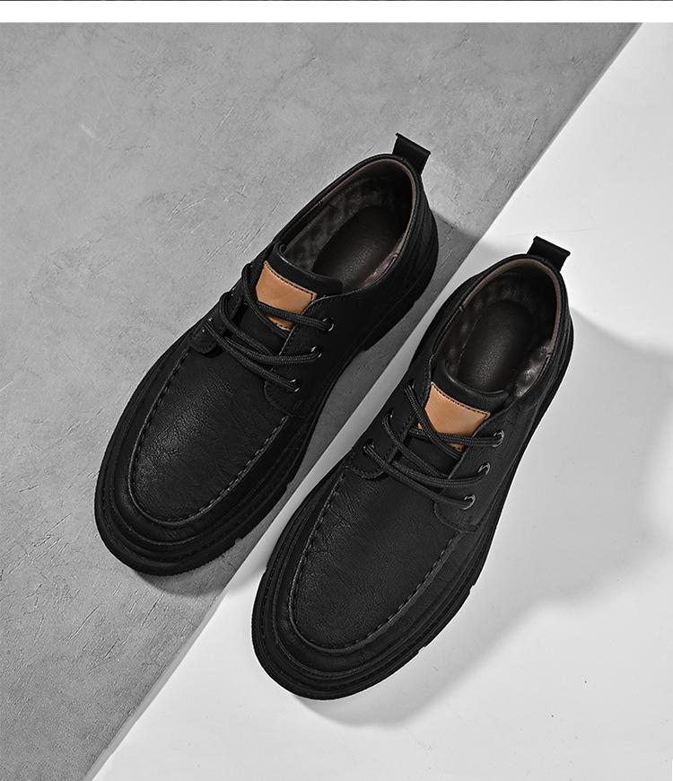 

Весна и лето 2025 новые сшитые вручную деловые кожаные туфли уличная взрывная кожа повседневные любовь папа мужская обувь 44 чёрный