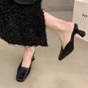 Fashion Hot Selling Female Shoes Mules For Women 2025 Square Toe Slippers Heels Slides New  High Female Shoes Slippers Heels