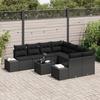 VidaXL Ensemble de canapés de jardin 9 pièces avec coussins Noir Rotin synthétique 3355672