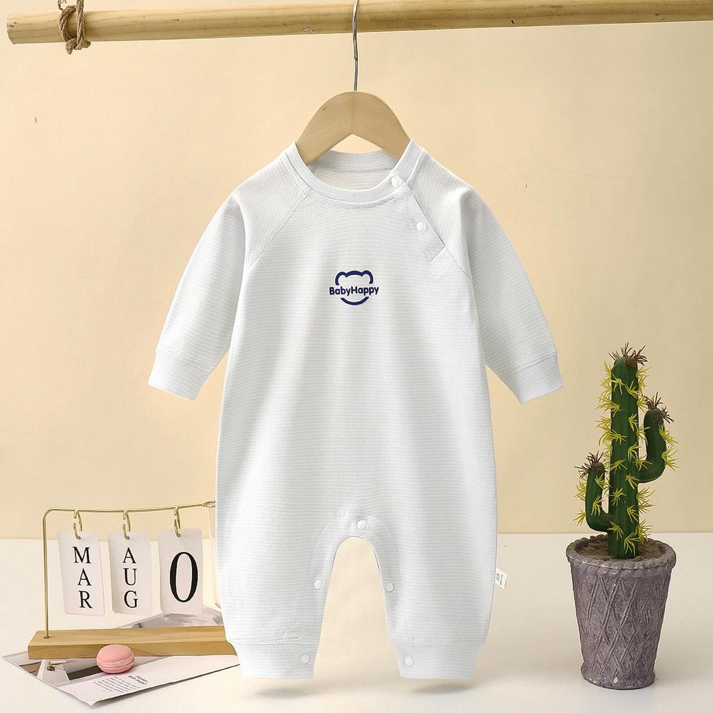 Pure Cotton Baby Romper: Spring & Autumn Long Sleeve Pajamas for Boys & Girls