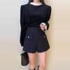 Women's High-Waisted Woolen Shorts - 2026 Autumn & Winter A-Line Wide-Leg Sequin Bootcut Pants