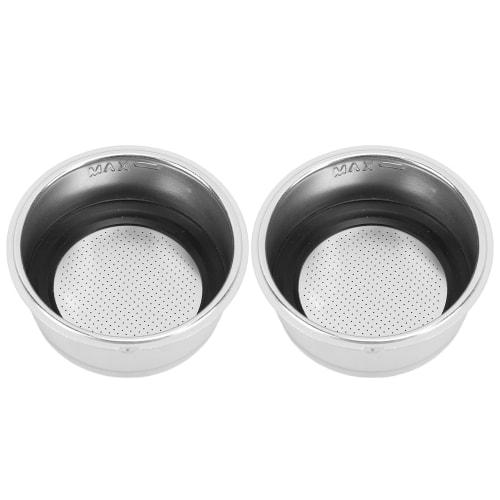 2-Piece 51mm Stainless Steel Portafilter Basket Coffee Filter, Bottomless Non-Pressurized Filter Basket, Fits DeLonghi Coffee 51mm Filter Basket Coffe