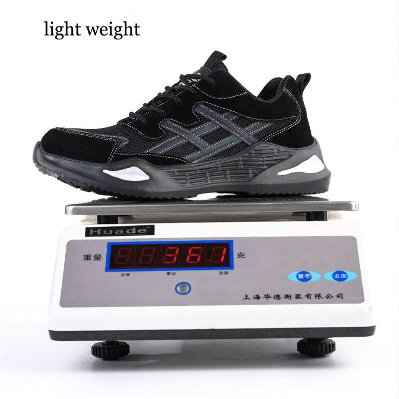 Cozok Lightweight Breathable Protective Mesh Safety Shoes For Men Puncture Resistant Steel Toe Work Sneakers Size 46