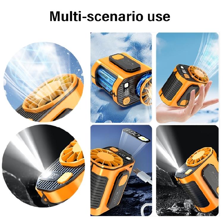 USB Rechargeable Small Waist Fan 3 Speeds Wearable Belt Fan Clip on Wearable Belt Personally Fans Outdoor Cooling Device