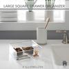 Large Square Drawer Organizer Clear Multipurpose Storage Bin Bathroom Vanity Desk Accessories Jewelry Office Home Essentials