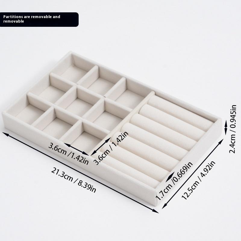 Sametová šperkovnice Náušnice Náhrdelník Prsten Náramek Stojan na vystavení šperků Zlatý podnos na šperky