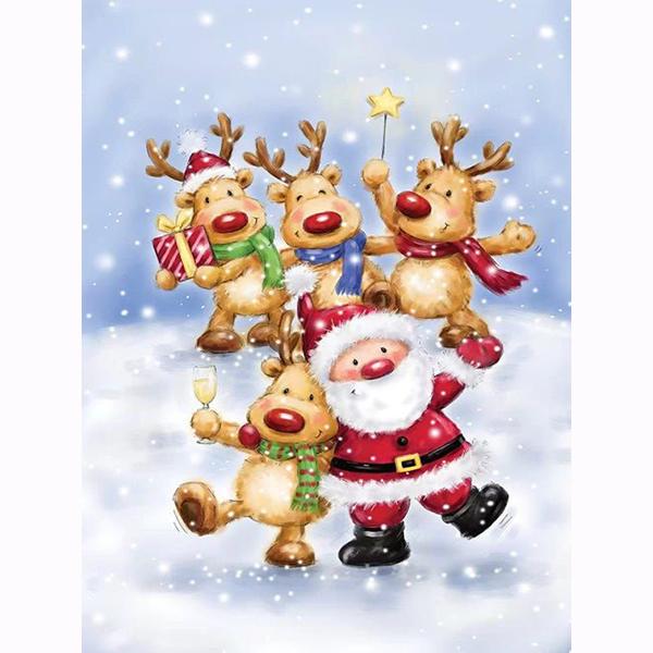 5D DIY Cartoon Santa Claus Diamond Painting Snowman Diamond Embroidery Penguin Diamond Mosaic Polar Bear Art Kit Christmas