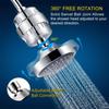 Filtered Shower Head with 15-Layer Hard Water Filter, High Pressure Shower Head with 5 Spray Modes, Bathroom Accessory