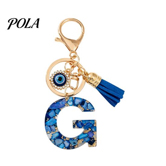 Blue Series Keychain Pendant, Initial Letter Charm Key Chain with Eyes Tassel Design, A-Z Holder for Bags Backpacks Cars Accessories Sale Goods