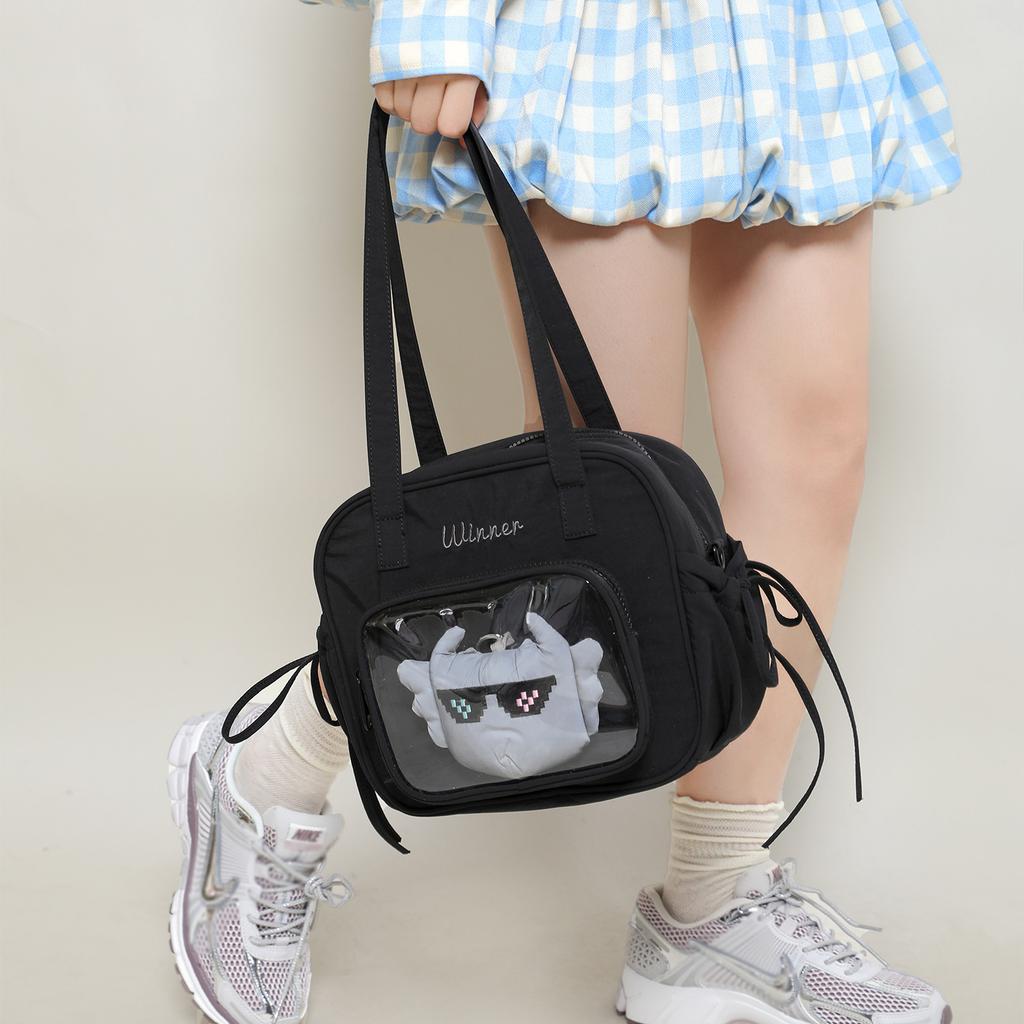 Crossbody Nylon Bag Women's New Large Capacity Bag Work Handheld Miscellaneous Bag Transparent Bag Tote Bag
