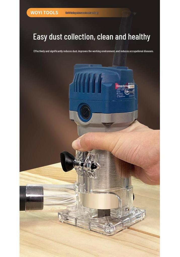 Woyi Dust-Free Edge Trimmer Cover for Woodworking, Grooving, Carving & Trimming
