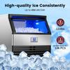Commercial Ice Maker, 450lbs/24H, Ice Maker Machine, 96 Cubes In 12-15 Minutes, Freestanding Cabinet Maker with 120lbs  Storage