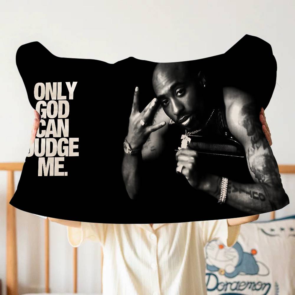 Rapper 2Pac Singer Tupac Quick-Dry Polyester Pillow Towel - Anti-Head Oil & Odor-Resistant for Adult Daily Use