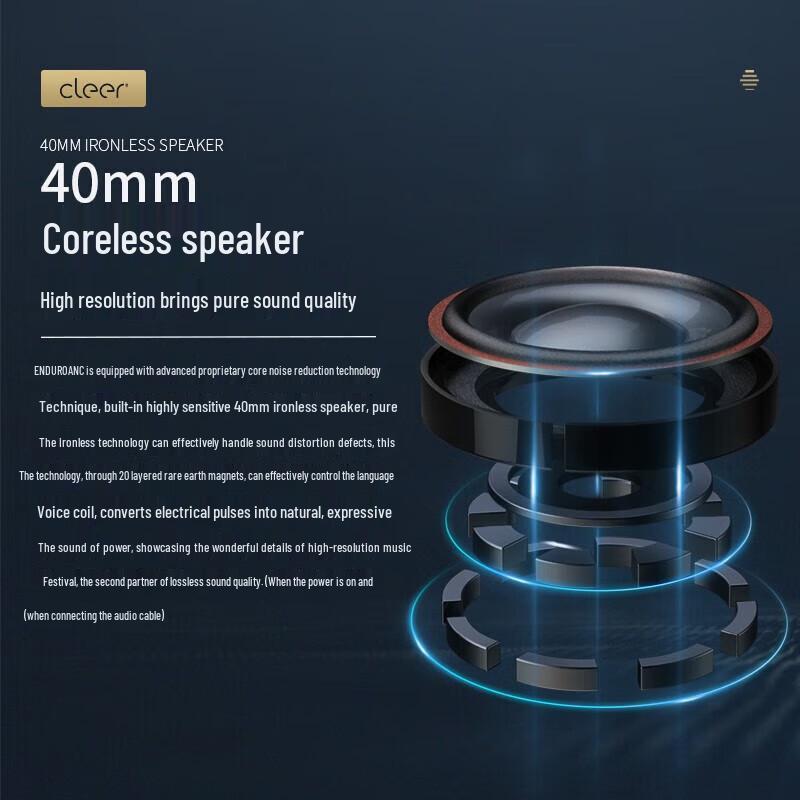 cleer ENDURO ANC 60-Hour Active Noise Cancelling Wireless Over-Ear Headphones