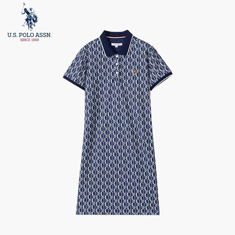 U.S. POLO ASSN. Women s Trendy All-Over Print Short Sleeve Polo Dress M/165