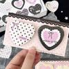 2pcs/set Cute Heart Shape Pins Sweet Bow Polka Dot Plaid Heart Kawaii Badges for Backpack Clothing Shcool Bag Pencil Case Decor