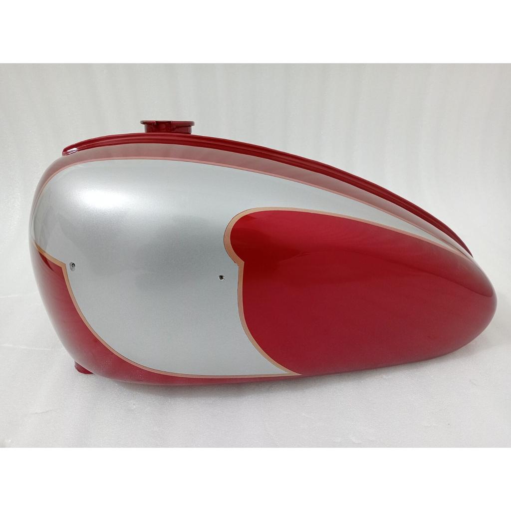 Fit For Petrol Fuel Gas Tank With Cap Triumph T120 Cherry & Silver Painted Steel