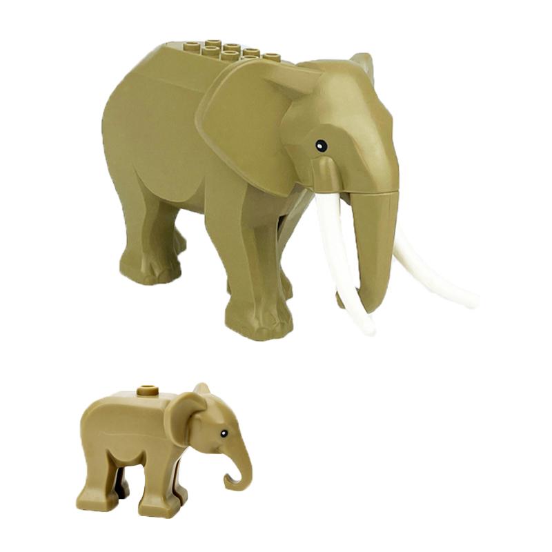 MOC Zoo City Farm Building Blocks Animal Accessories Tiger Gorilla Giraffe Eagle Deer Elephant Mini bricks Toy Gift Set Y009