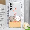 Cute Cartoon Cat Couple Phone Case for Samsung Galaxy S23 FE S22 Plus S21 S24 S25 Ultra Transparent Soft Cover Lover Pairs Funda