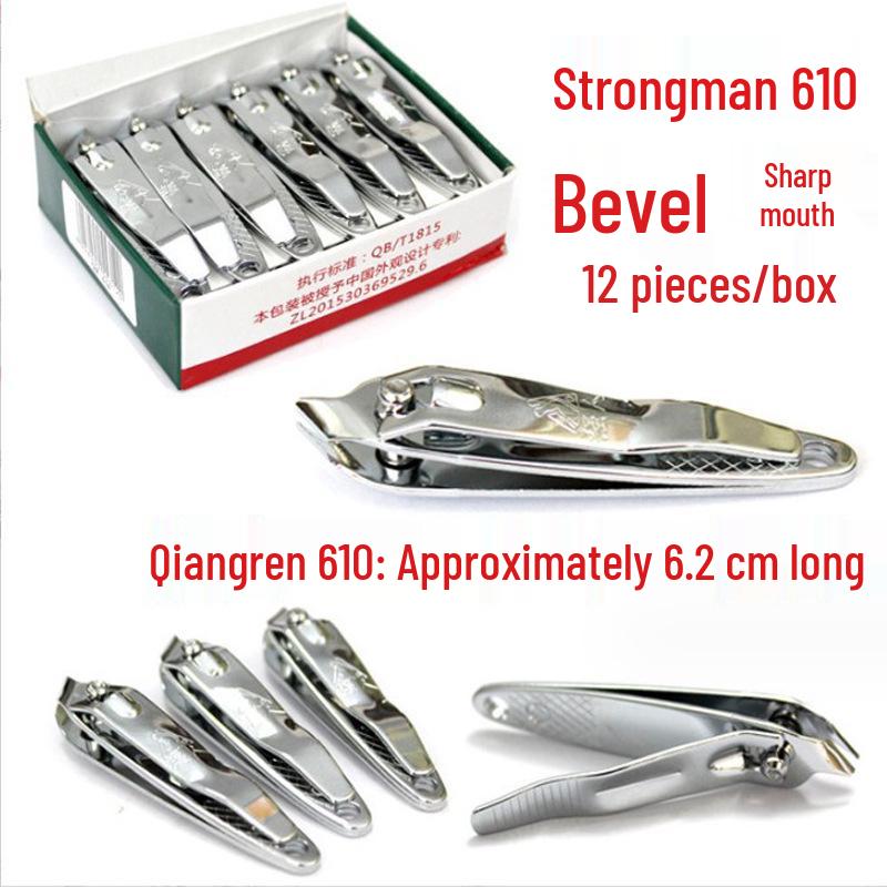 Strong Man Large Stainless Steel Flat & Angled Edge Nail Clippers 618