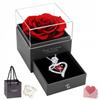 Necklace Pendant Silver Women' Rose Chain Heart CRYSTAL Gift
